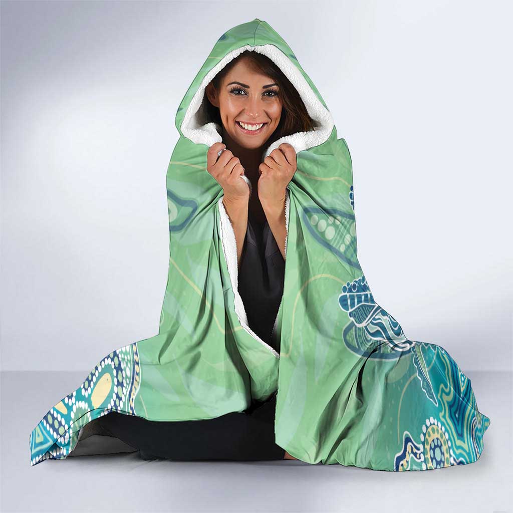 NAIDOC Week - 50 Years Deadly Torres Strait Hooded Blanket Pastel Waves