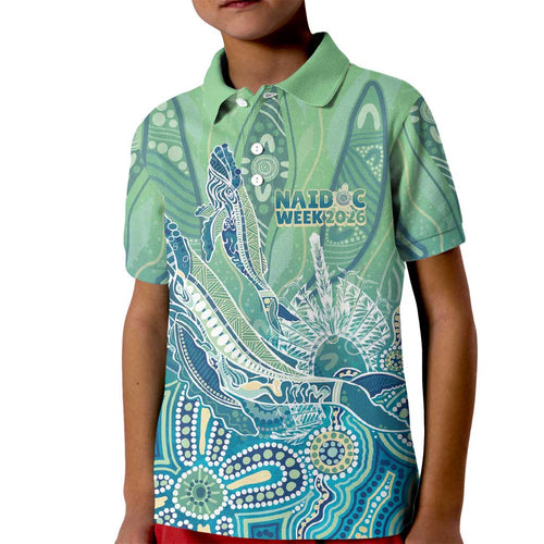 NAIDOC Week - 50 Years Deadly Torres Strait Kid Polo Shirt Pastel Waves