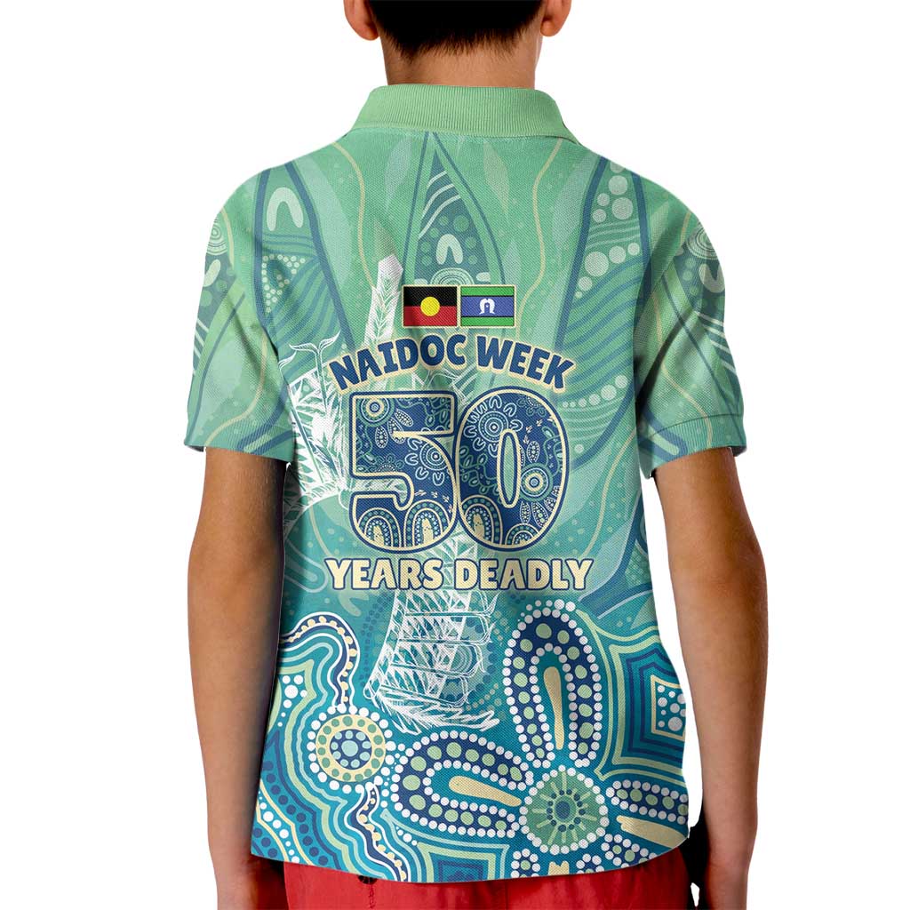 NAIDOC Week - 50 Years Deadly Torres Strait Kid Polo Shirt Pastel Waves