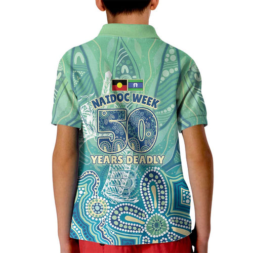 NAIDOC Week - 50 Years Deadly Torres Strait Kid Polo Shirt Pastel Waves