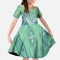 NAIDOC Week - 50 Years Deadly Torres Strait Kid Short Sleeve Dress Pastel Waves