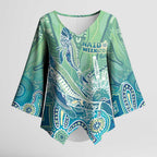 NAIDOC Week - 50 Years Deadly Torres Strait Kimono Sleeve Blouse Pastel Waves