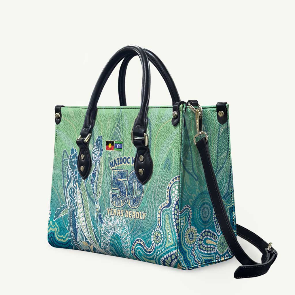 NAIDOC Week - 50 Years Deadly Torres Strait Leather Bag Pastel Waves