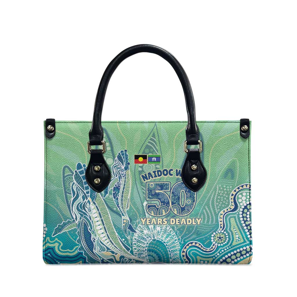 NAIDOC Week - 50 Years Deadly Torres Strait Leather Bag Pastel Waves
