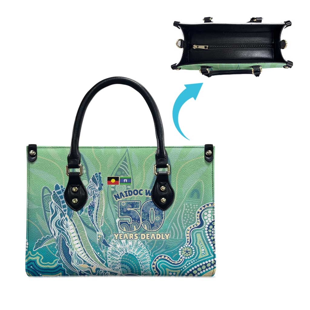NAIDOC Week - 50 Years Deadly Torres Strait Leather Bag Pastel Waves