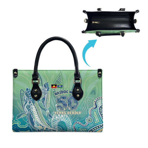 NAIDOC Week - 50 Years Deadly Torres Strait Leather Bag Pastel Waves