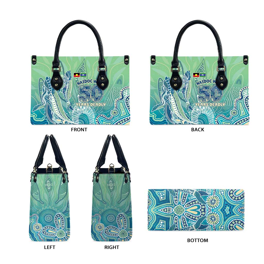 NAIDOC Week - 50 Years Deadly Torres Strait Leather Bag Pastel Waves