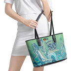 NAIDOC Week - 50 Years Deadly Torres Strait Leather Tote Bag Pastel Waves