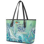 NAIDOC Week - 50 Years Deadly Torres Strait Leather Tote Bag Pastel Waves