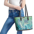 NAIDOC Week - 50 Years Deadly Torres Strait Leather Tote Bag Pastel Waves