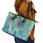 NAIDOC Week - 50 Years Deadly Torres Strait Leather Tote Bag Pastel Waves