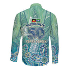 NAIDOC Week - 50 Years Deadly Torres Strait Long Sleeve Button Shirt Pastel Waves
