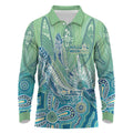 NAIDOC Week - 50 Years Deadly Torres Strait Long Sleeve Polo Shirt Pastel Waves