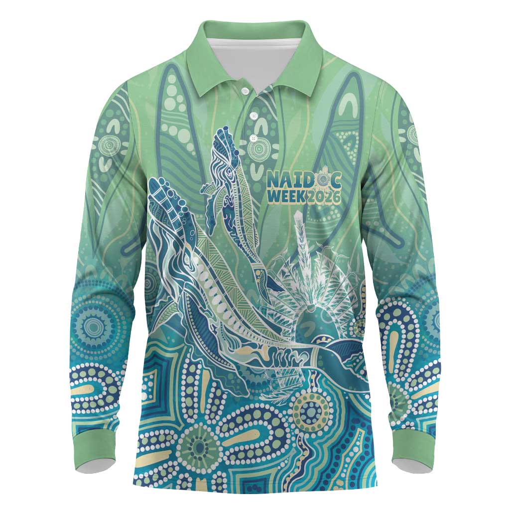 NAIDOC Week - 50 Years Deadly Torres Strait Long Sleeve Polo Shirt Pastel Waves