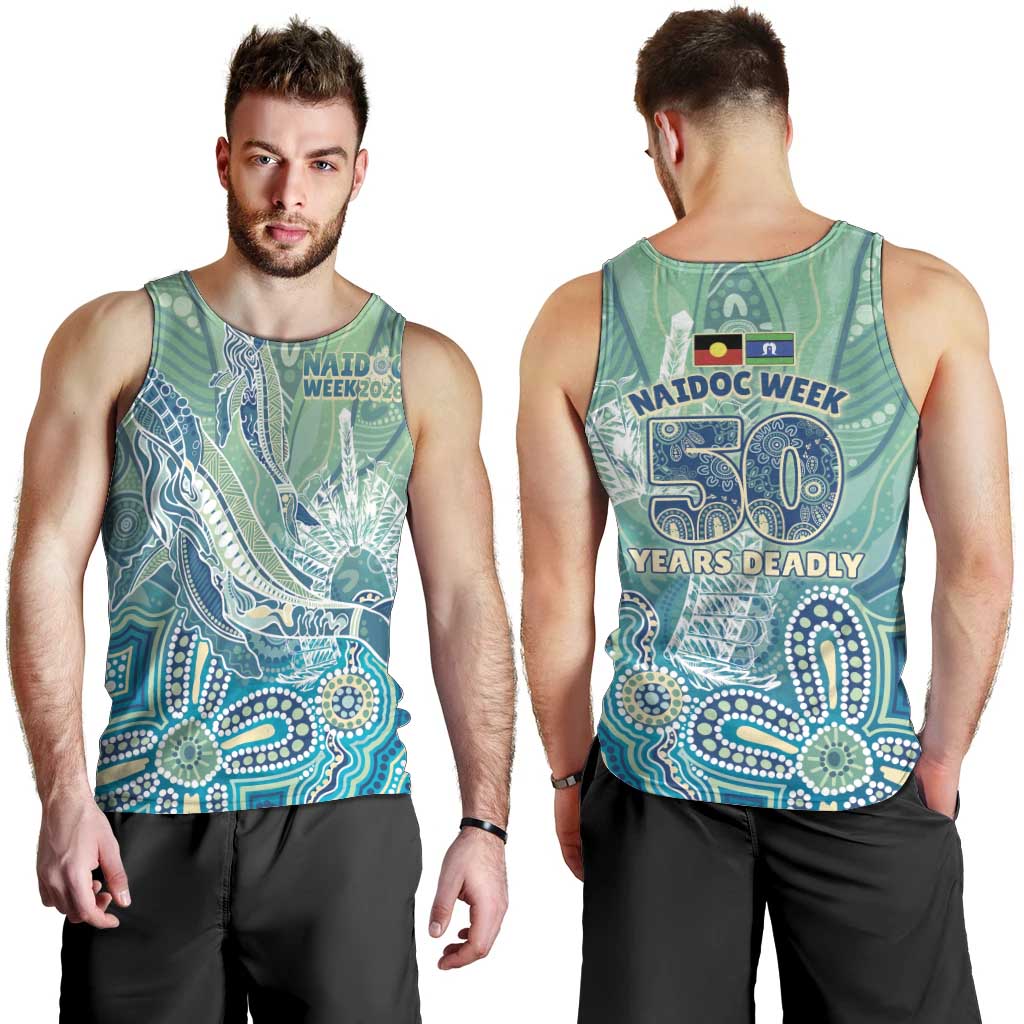NAIDOC Week - 50 Years Deadly Torres Strait Men Tank Top Pastel Waves
