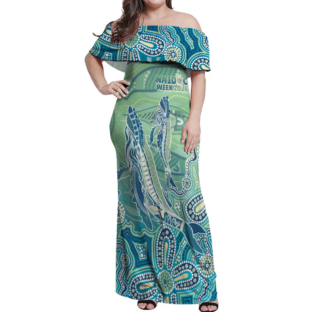 NAIDOC Week - 50 Years Deadly Torres Strait Off Shoulder Maxi Dress Pastel Waves