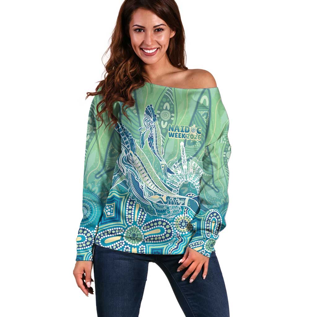 NAIDOC Week - 50 Years Deadly Torres Strait Off Shoulder Sweater Pastel Waves