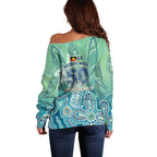 NAIDOC Week - 50 Years Deadly Torres Strait Off Shoulder Sweater Pastel Waves