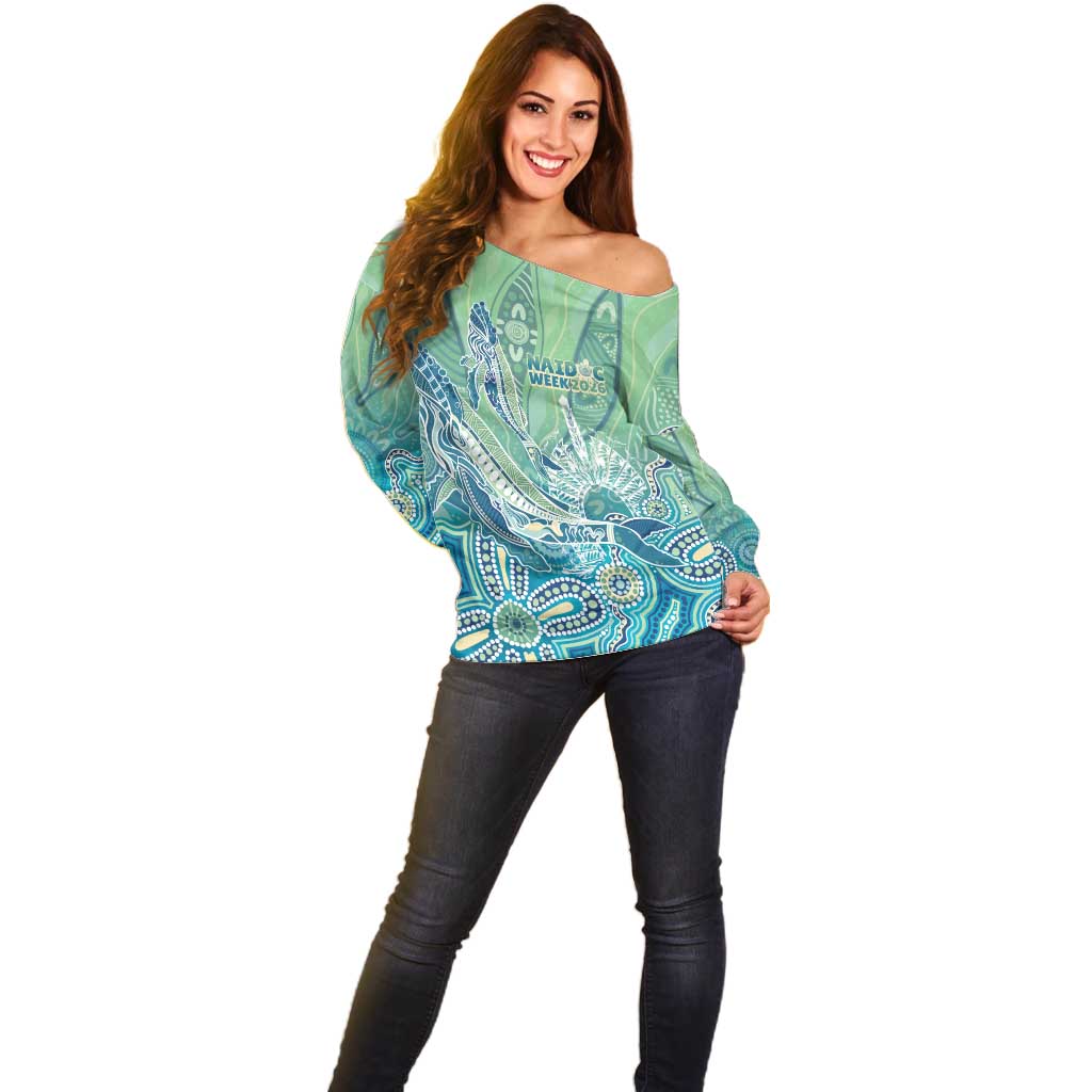 NAIDOC Week - 50 Years Deadly Torres Strait Off Shoulder Sweater Pastel Waves