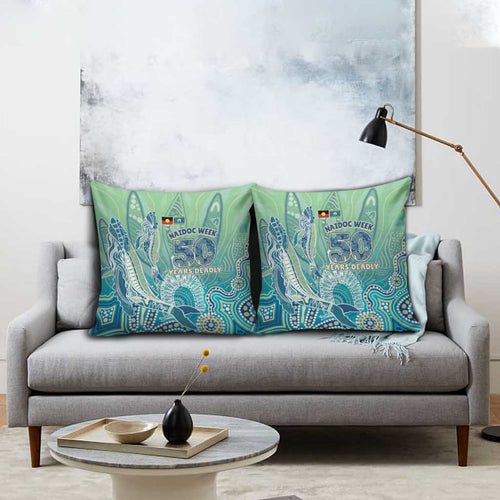NAIDOC Week - 50 Years Deadly Torres Strait Pillow Cover Pastel Waves