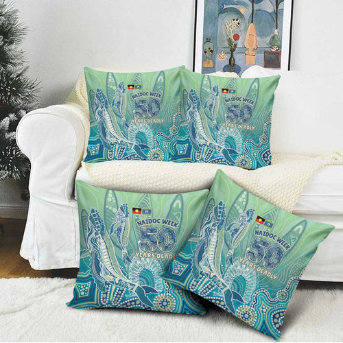 NAIDOC Week - 50 Years Deadly Torres Strait Pillow Cover Pastel Waves