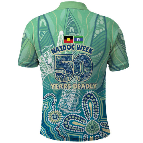 NAIDOC Week - 50 Years Deadly Torres Strait Polo Shirt Pastel Waves