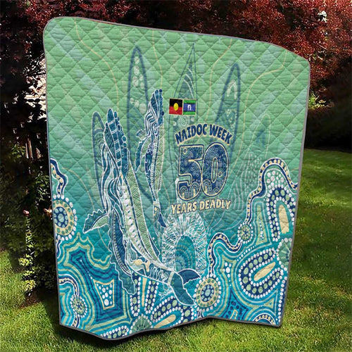 NAIDOC Week - 50 Years Deadly Torres Strait Quilt Pastel Waves