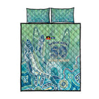 NAIDOC Week - 50 Years Deadly Torres Strait Quilt Bed Set Pastel Waves