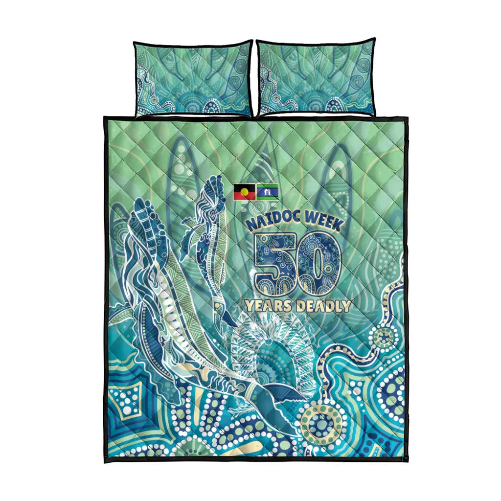 NAIDOC Week - 50 Years Deadly Torres Strait Quilt Bed Set Pastel Waves