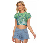 NAIDOC Week - 50 Years Deadly Torres Strait Raglan Cropped T Shirt Pastel Waves