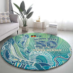 NAIDOC Week - 50 Years Deadly Torres Strait Round Carpet Pastel Waves