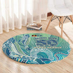 NAIDOC Week - 50 Years Deadly Torres Strait Round Carpet Pastel Waves