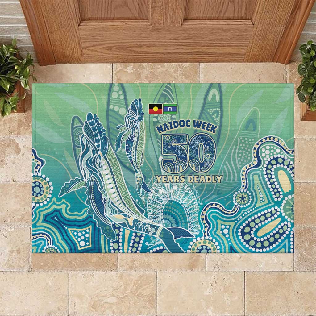 NAIDOC Week - 50 Years Deadly Torres Strait Rubber Doormat Pastel Waves