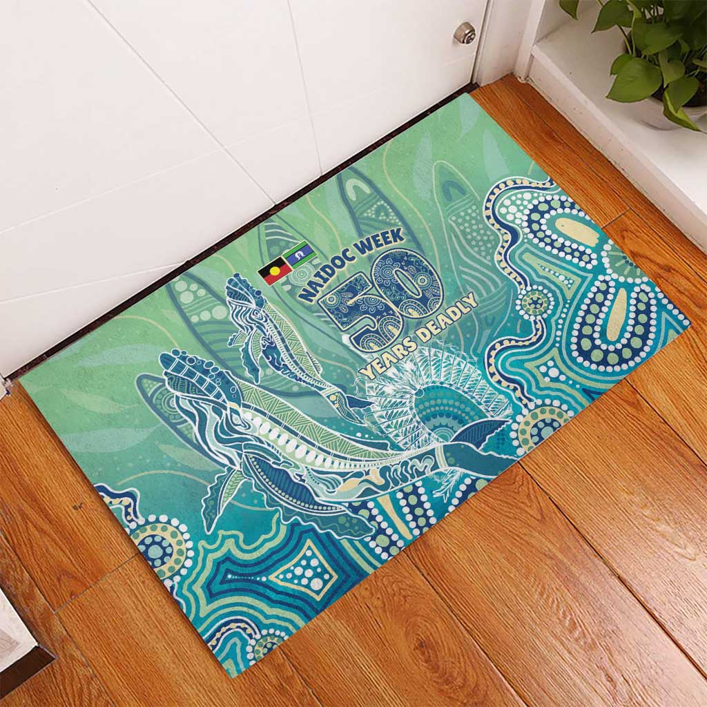 NAIDOC Week - 50 Years Deadly Torres Strait Rubber Doormat Pastel Waves