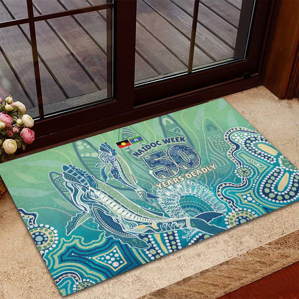 NAIDOC Week - 50 Years Deadly Torres Strait Rubber Doormat Pastel Waves