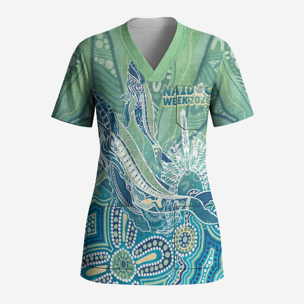 NAIDOC Week - 50 Years Deadly Torres Strait Scrub Top Pastel Waves