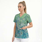 NAIDOC Week - 50 Years Deadly Torres Strait Scrub Top Pastel Waves