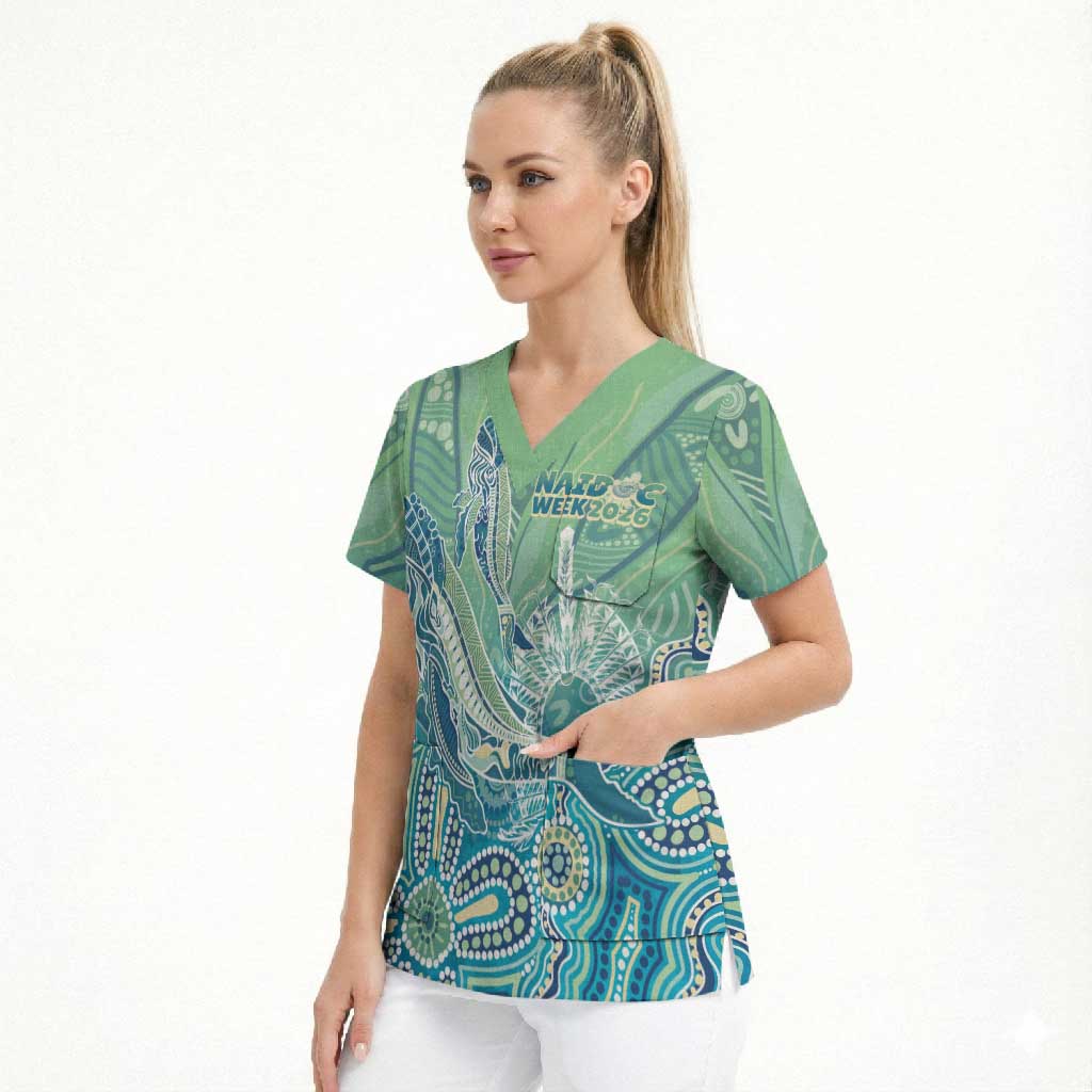 NAIDOC Week - 50 Years Deadly Torres Strait Scrub Top Pastel Waves