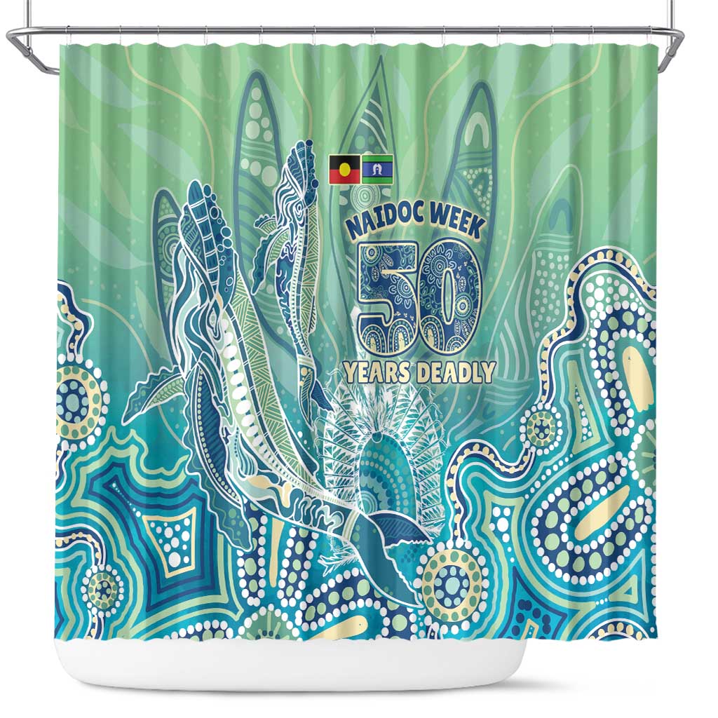 NAIDOC Week - 50 Years Deadly Torres Strait Shower Curtain Pastel Waves