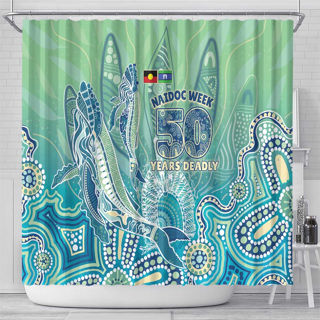 NAIDOC Week - 50 Years Deadly Torres Strait Shower Curtain Pastel Waves