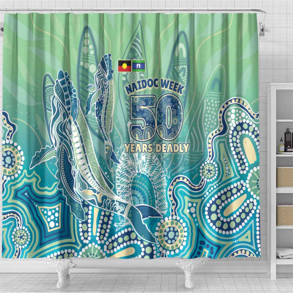 NAIDOC Week - 50 Years Deadly Torres Strait Shower Curtain Pastel Waves