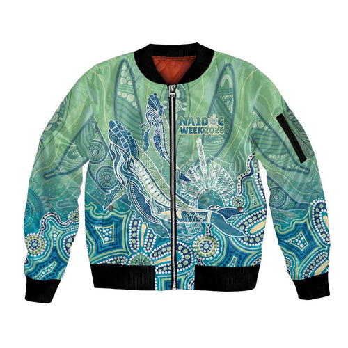 NAIDOC Week - 50 Years Deadly Torres Strait Sleeve Zip Bomber Jacket Pastel Waves