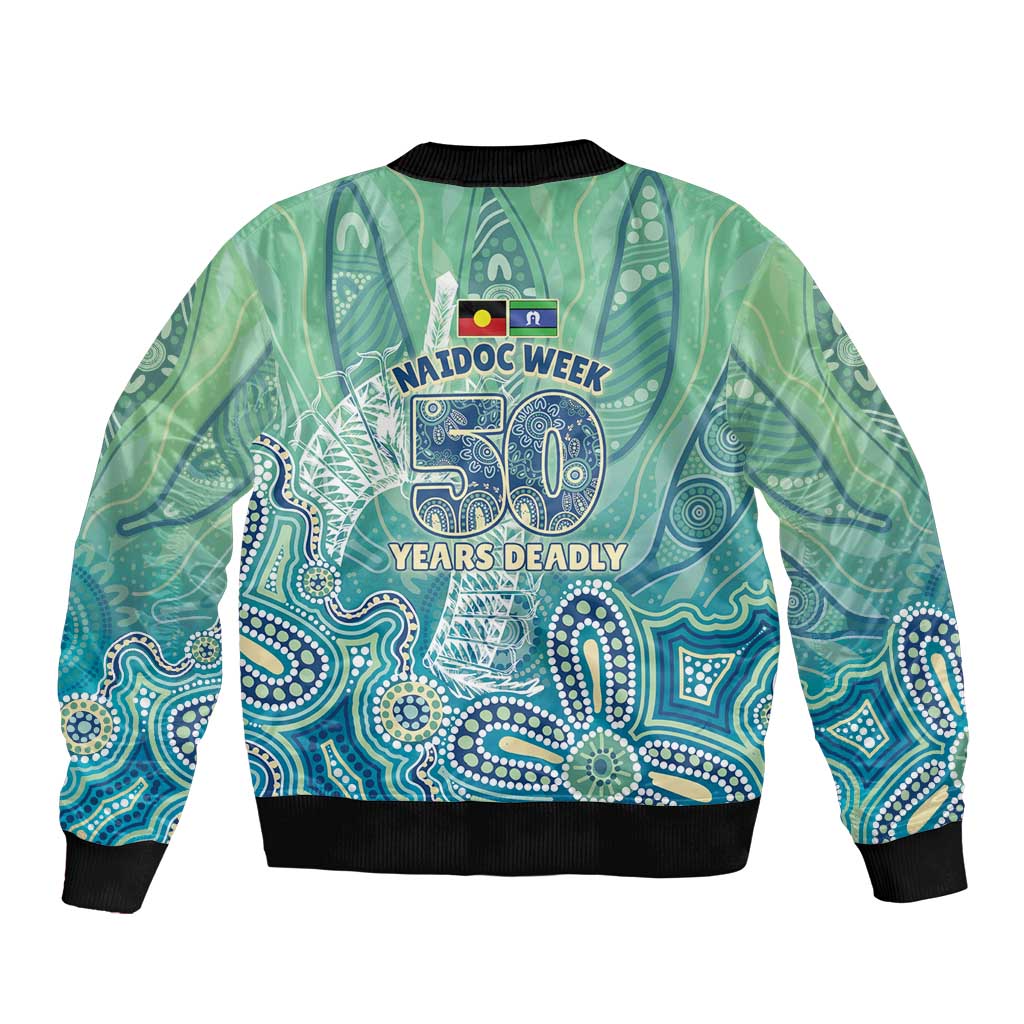 NAIDOC Week - 50 Years Deadly Torres Strait Sleeve Zip Bomber Jacket Pastel Waves