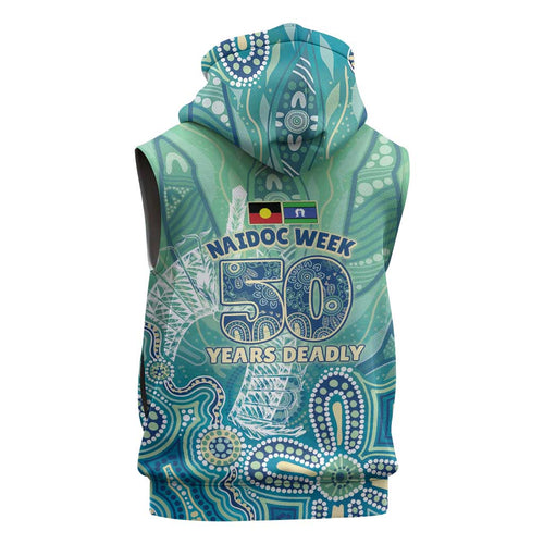 NAIDOC Week - 50 Years Deadly Torres Strait Sleeveless Hoodie Pastel Waves