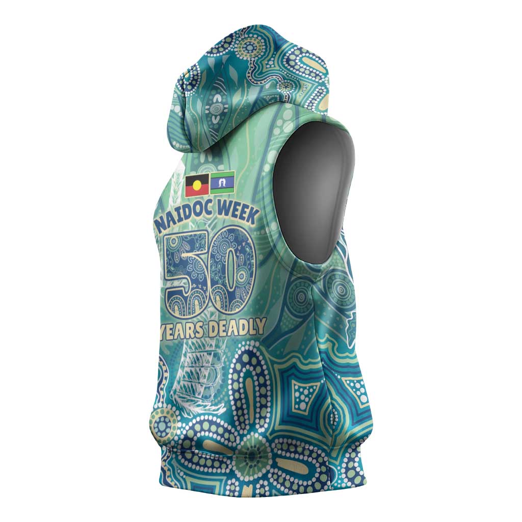 NAIDOC Week - 50 Years Deadly Torres Strait Sleeveless Hoodie Pastel Waves