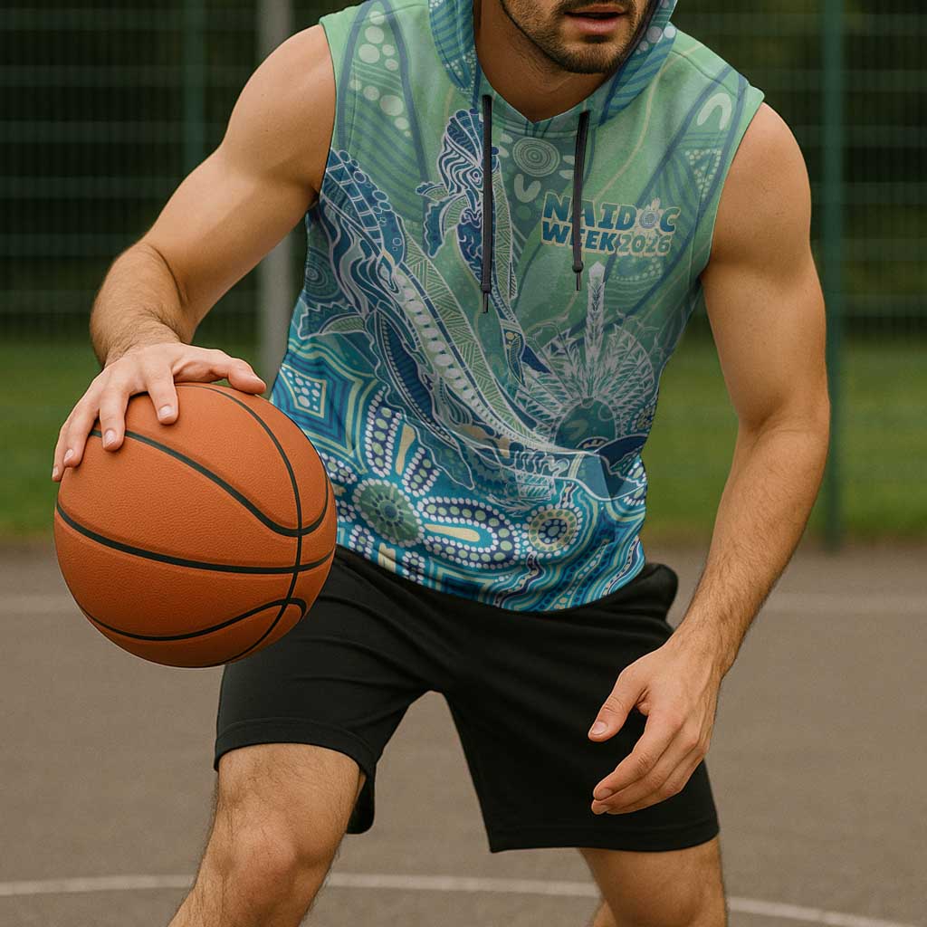 NAIDOC Week - 50 Years Deadly Torres Strait Sleeveless Hoodie Pastel Waves