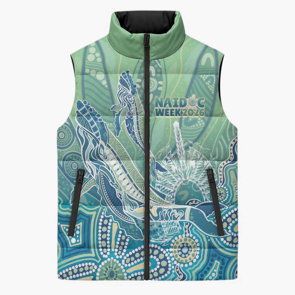 NAIDOC Week - 50 Years Deadly Torres Strait Sleeveless Puffer Jacket Pastel Waves