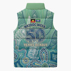 NAIDOC Week - 50 Years Deadly Torres Strait Sleeveless Puffer Jacket Pastel Waves