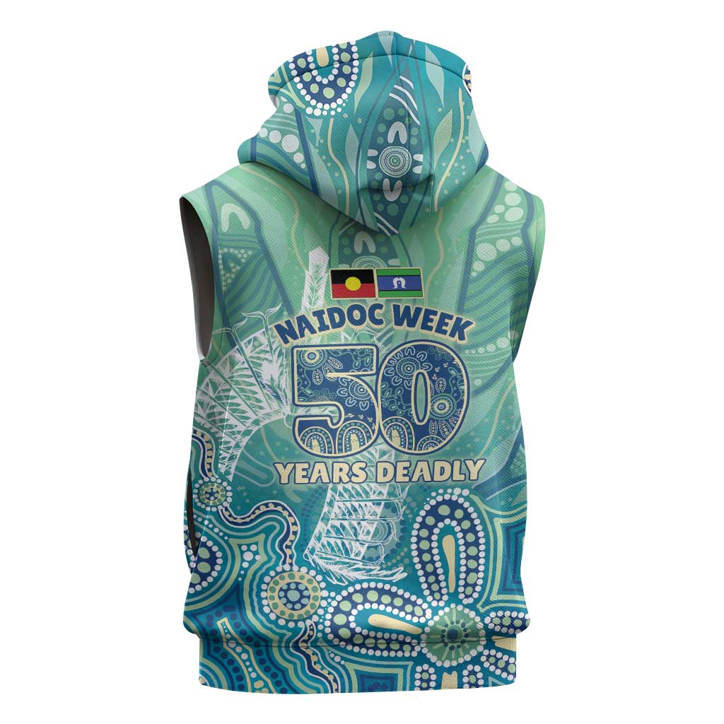NAIDOC Week - 50 Years Deadly Torres Strait Sleeveless Zip Hoodie Pastel Waves
