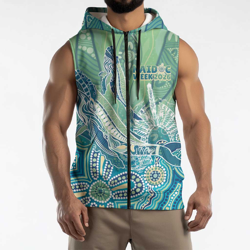NAIDOC Week - 50 Years Deadly Torres Strait Sleeveless Zip Hoodie Pastel Waves